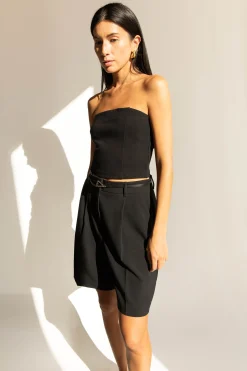 CROPPED PONTE KNIT TUBE TOP