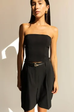 CROPPED PONTE KNIT TUBE TOP