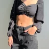 CROPPED PUFF SLEEVE TOP