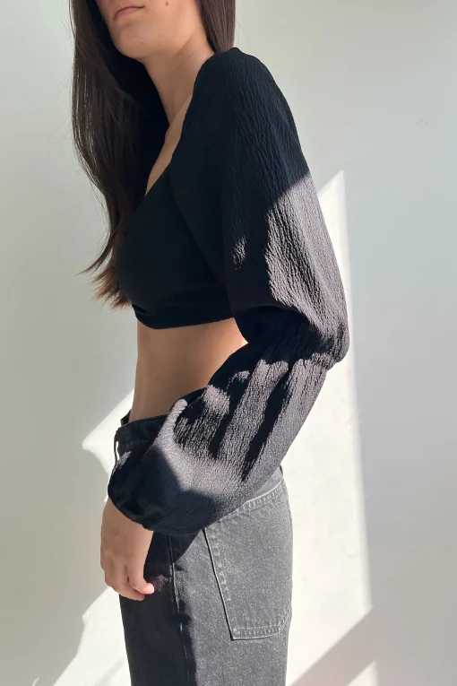 CROPPED PUFF SLEEVE TOP