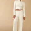 CROPPED QUARTER ZIP LONG SLEEVE TOP