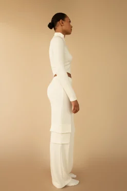 CROPPED QUARTER ZIP LONG SLEEVE TOP