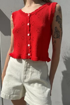 CROPPED SCALLOPED KNIT TANK
