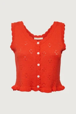CROPPED SCALLOPED KNIT TANK