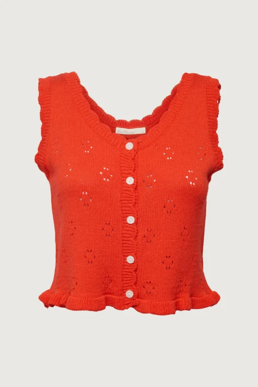 CROPPED SCALLOPED KNIT TANK