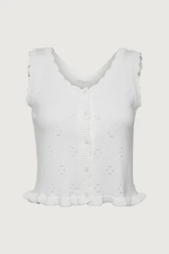 CROPPED SCALLOPED KNIT TANK