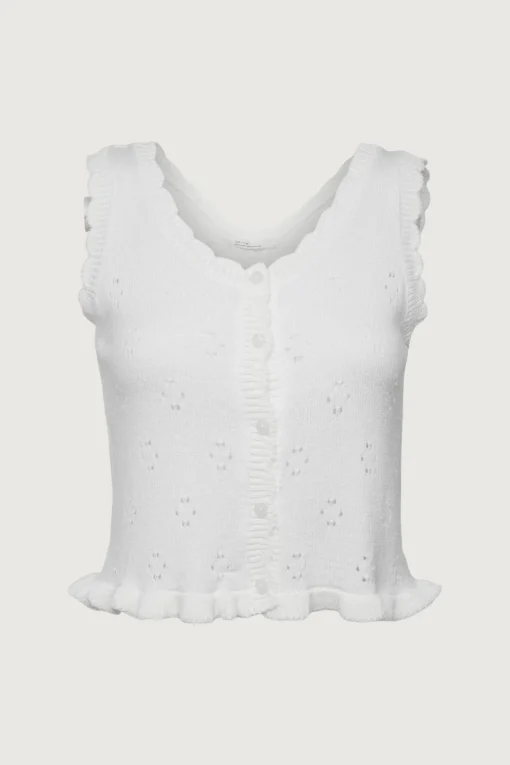 CROPPED SCALLOPED KNIT TANK