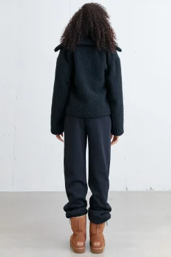 CROPPED SHEARLING BOMBER JACKET
