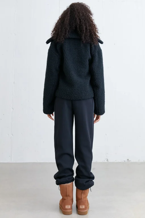 CROPPED SHEARLING BOMBER JACKET