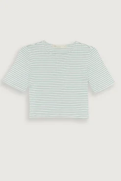 CROPPED STRIPED TEE