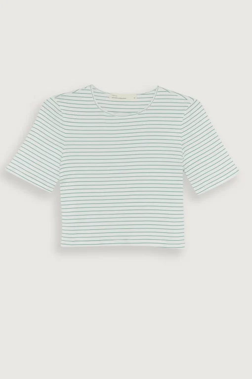 CROPPED STRIPED TEE