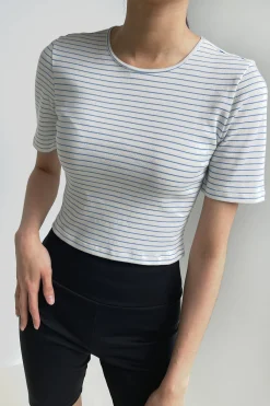 CROPPED STRIPED TEE