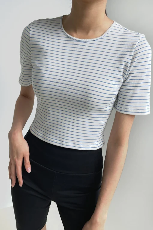 CROPPED STRIPED TEE