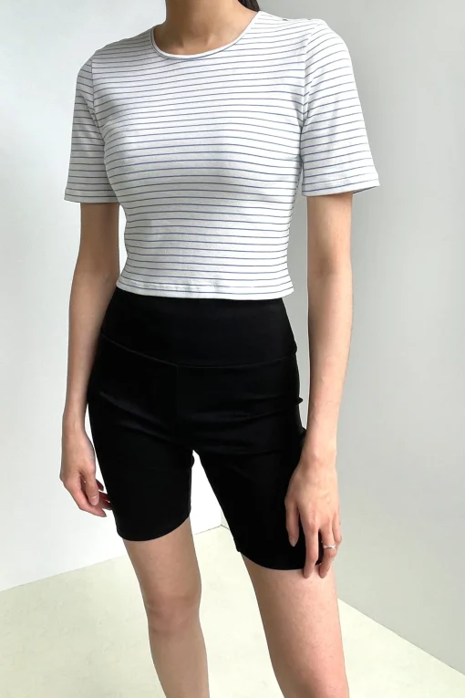 CROPPED STRIPED TEE