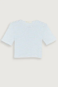 CROPPED STRIPED TEE