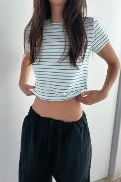 CROPPED STRIPED T-SHIRT