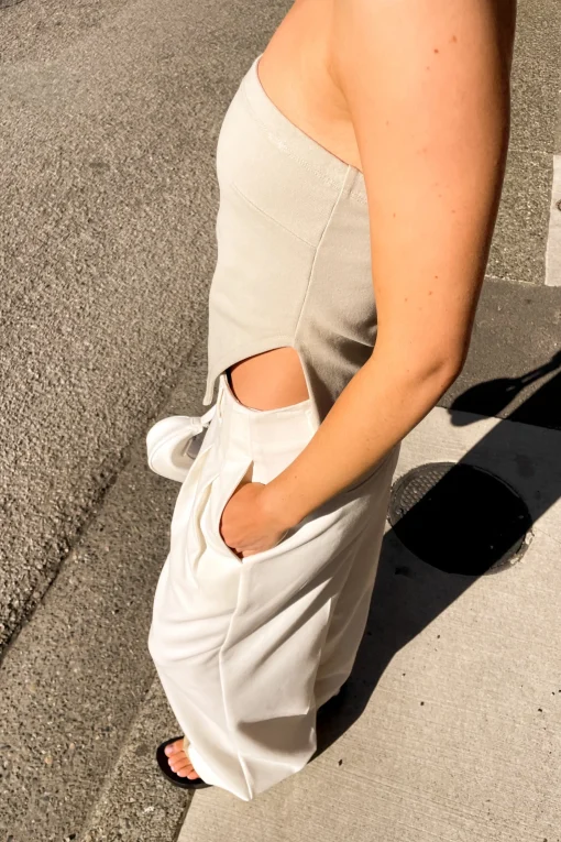 CROPPED TUBE TOP WITH SIDE SLIT