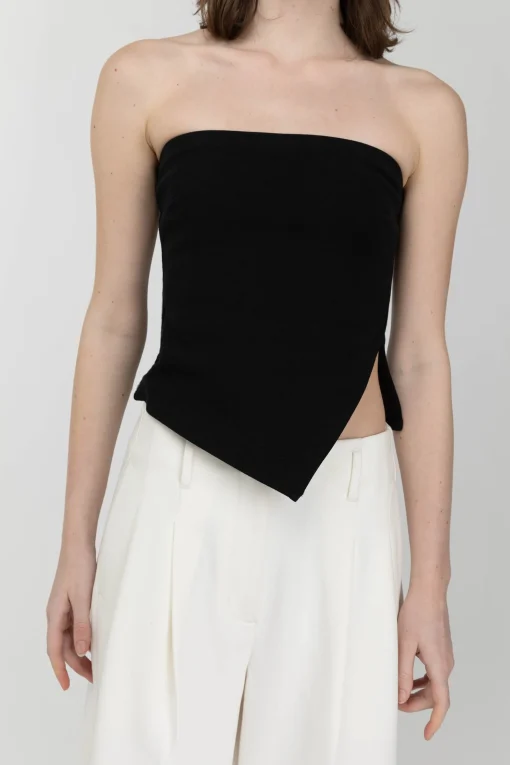CROPPED TUBE TOP WITH SIDE SLIT