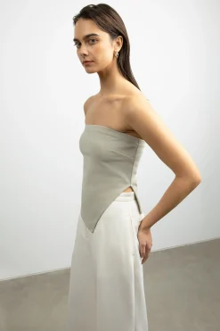 CROPPED TUBE TOP WITH SIDE SLIT