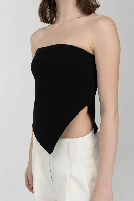 CROPPED TUBE TOP WITH SIDE SLIT