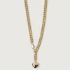 CURB CHAIN NECKLACE WITH HEART PENDANT