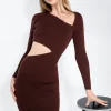 CUT-OUT BODYCON MIDI DRESS