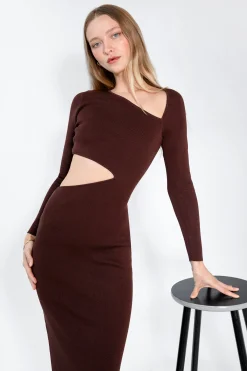CUT-OUT BODYCON MIDI DRESS