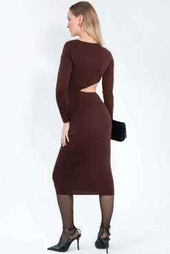CUT-OUT BODYCON MIDI DRESS
