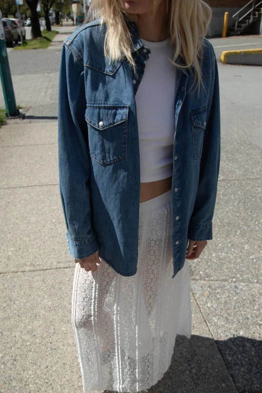 DENIM BUTTON-UP SHIRT