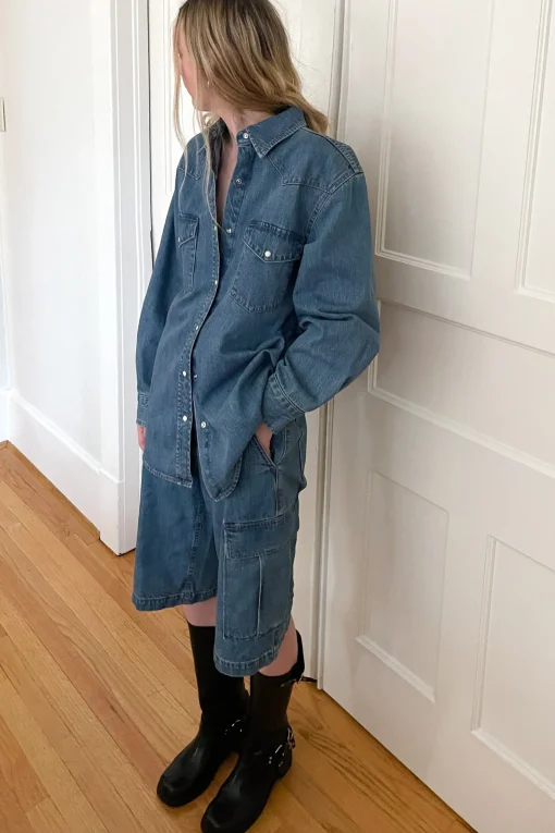 DENIM BUTTON-UP SHIRT