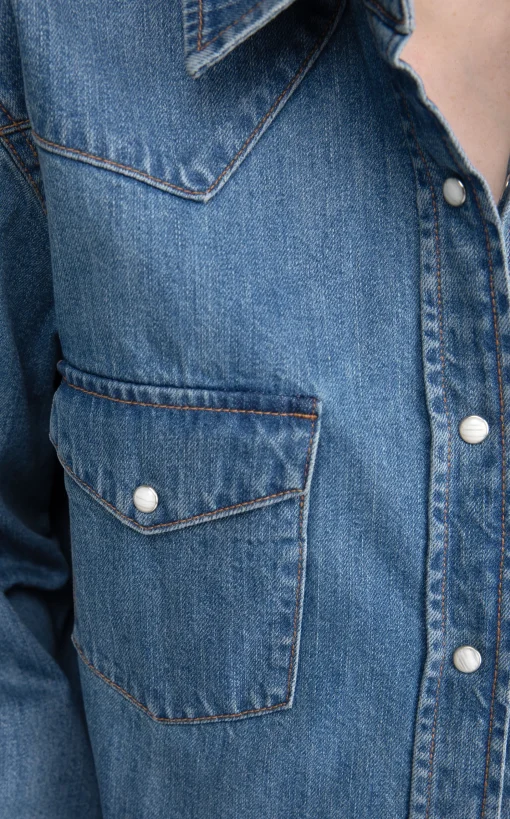 DENIM BUTTON-UP SHIRT