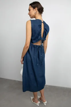 DENIM MIDI DRESS
