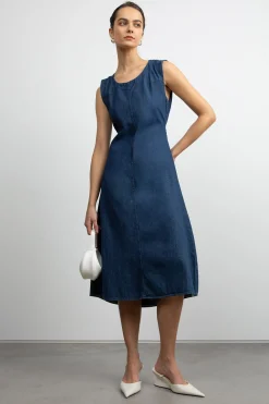 DENIM MIDI DRESS