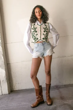 DISTRESSED DENIM SHORTS