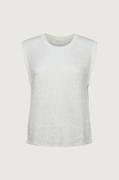 DISTRESSED SLEEVELESS SWEATER