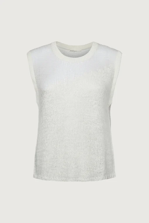 DISTRESSED SLEEVELESS SWEATER