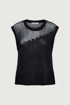 DISTRESSED SLEEVELESS SWEATER
