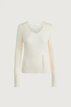 DISTRESSED V-NECK SWEATER
