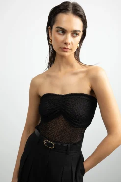 DOTTED MESH TUBE TOP