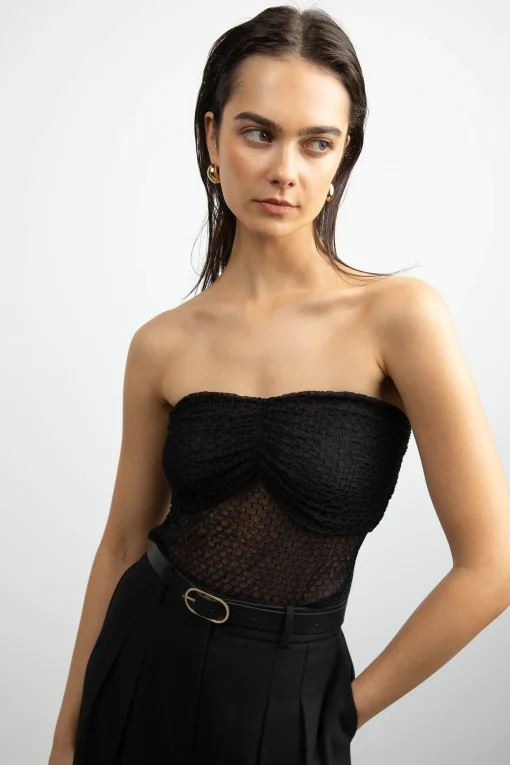 DOTTED MESH TUBE TOP