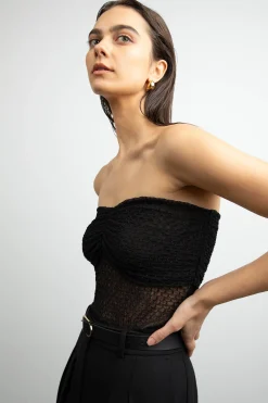 DOTTED MESH TUBE TOP