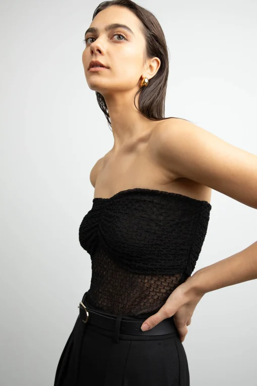 DOTTED MESH TUBE TOP