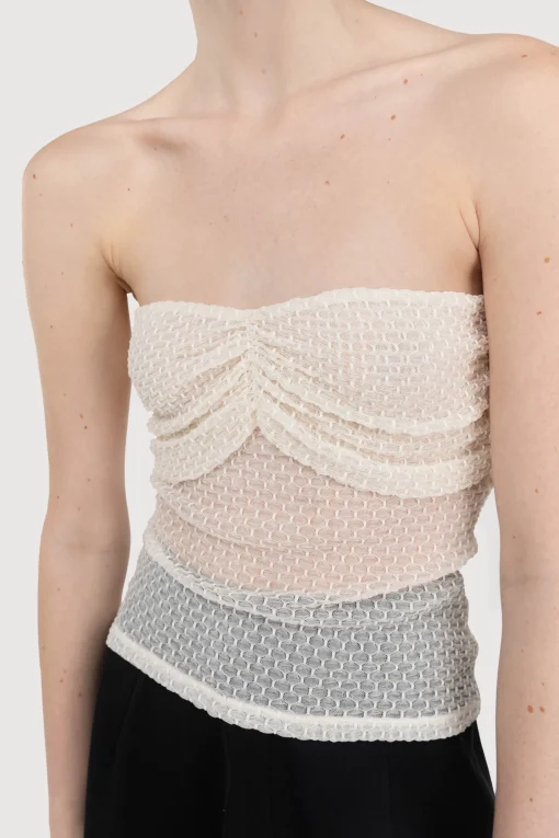 DOTTED MESH TUBE TOP