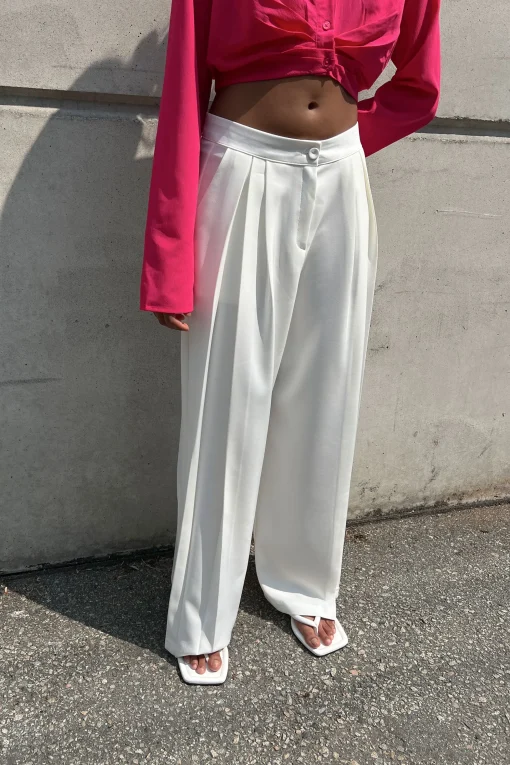 DOUBLE PLEATED WIDE LEG PANT