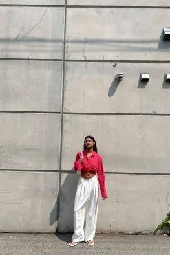 DOUBLE PLEATED WIDE LEG PANT