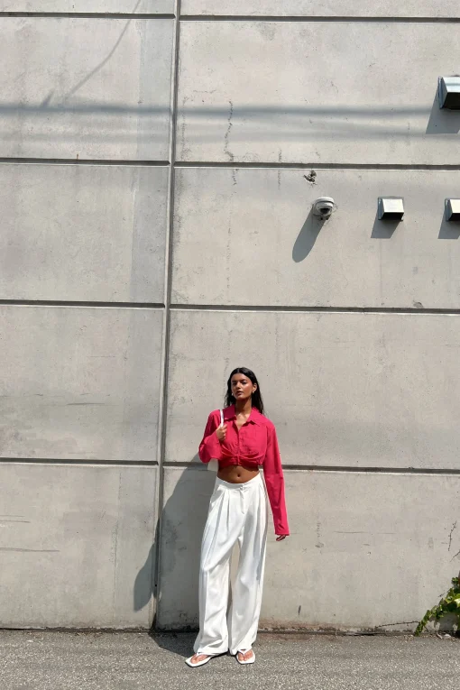 DOUBLE PLEATED WIDE LEG PANT