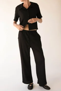 DRAWSTRING CRINKLE PANT