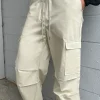 DRAWSTRING WAIST CARGO PANT