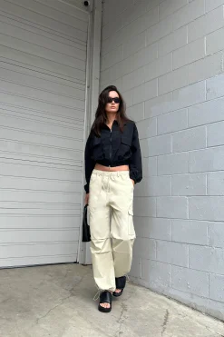 DRAWSTRING WAIST CARGO PANT