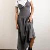 DROP-WAIST DRESS WITH METAL EYELETS